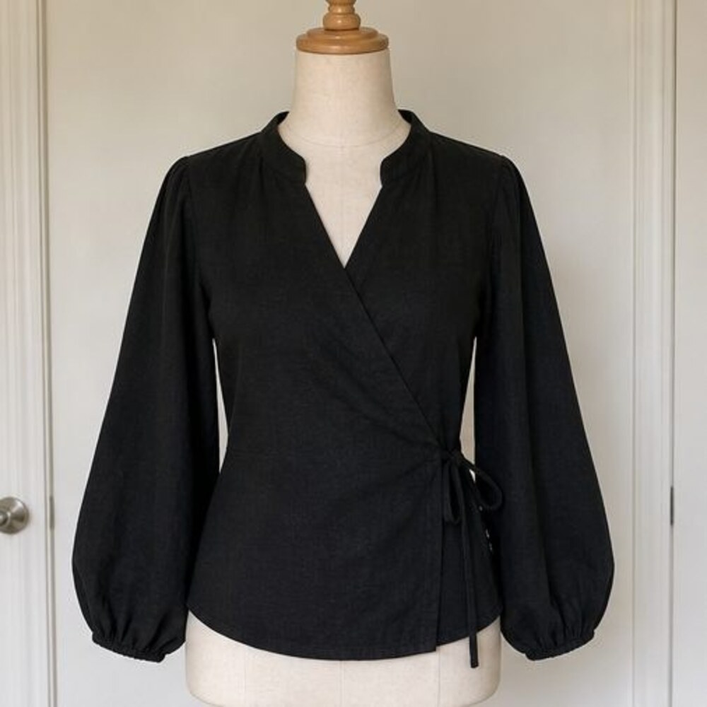 Black Wrap Blouse